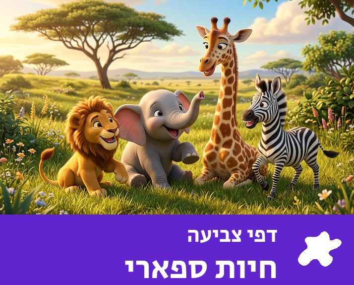 דפי צביעה חיות ספארי להדפסה