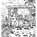 דף צביעה בניית סוכה להדפסה