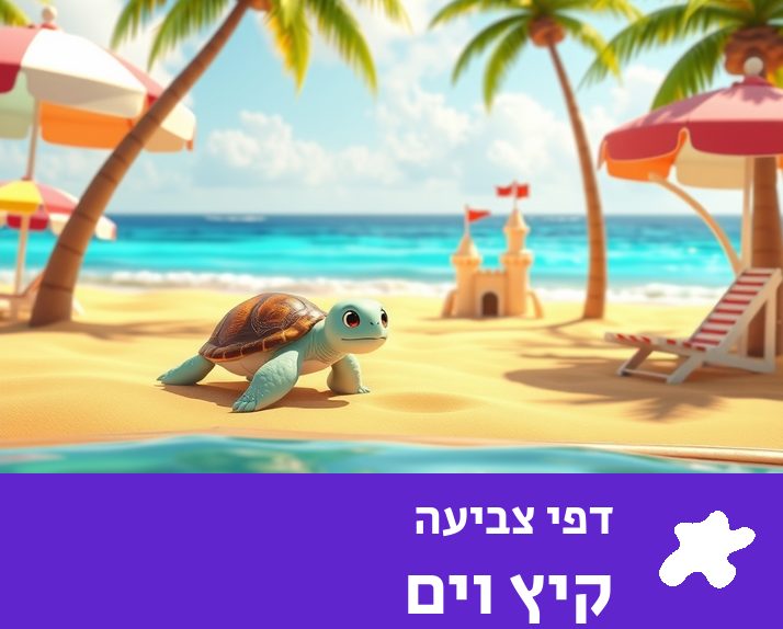 דפי צביעה קיץ וים להדפסה